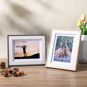 Double <strong>Matted</strong> 4x6 Wood Creative Photo Picture <strong>Frame</strong> Wall Table Display - Product Image 4