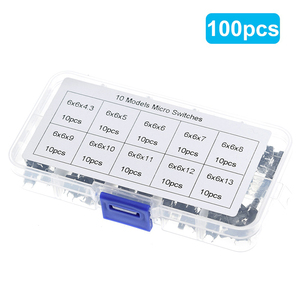 TZT 10 modelleri 100/200 adet 6*6 Tact dokunsal basmalı düğme anahtarı kiti, yükseklik: 4.3MM ~ 13MM DIP 4P mikro anahtarı 6x6 anahtar anahtarı - Product Image 5