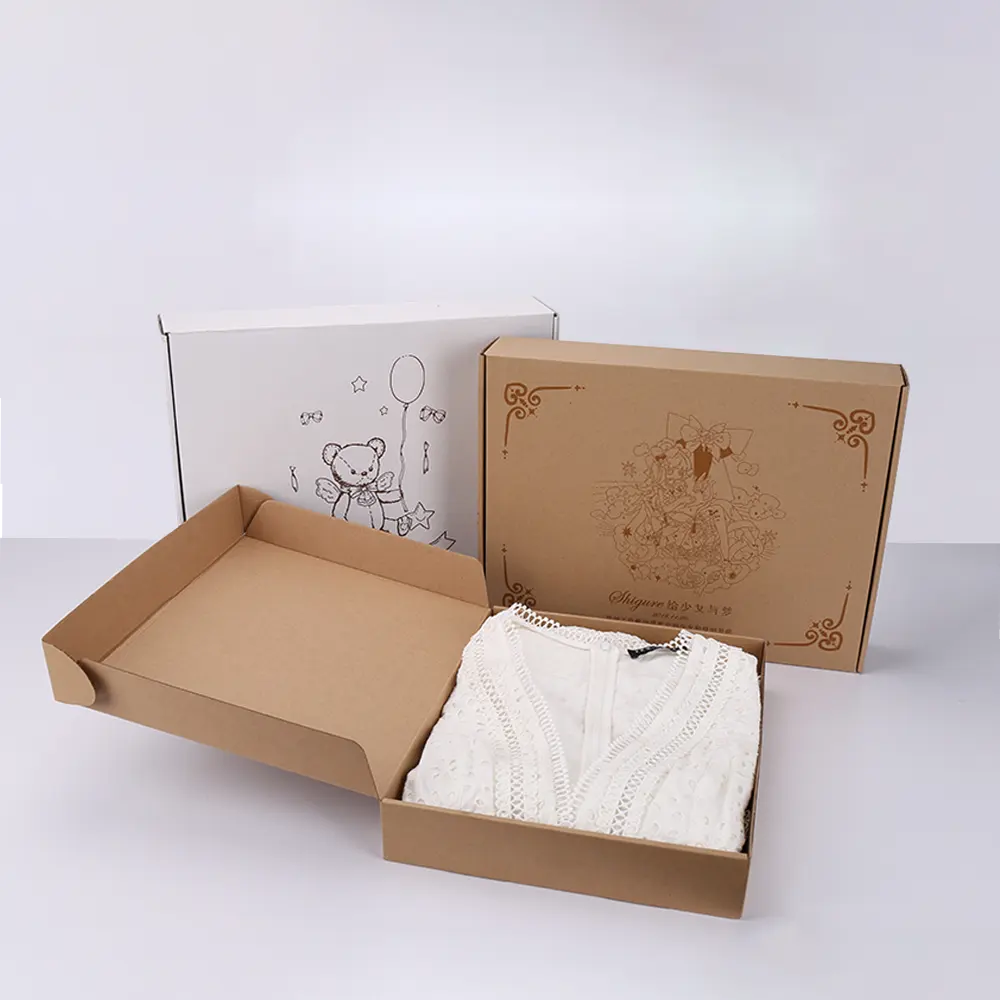 Özel tasarım düğün hediyesi hatıra kağıt ambalaj kutusu çevre dostu paketler için Kraft kağit kutu takı kozmetik ambalaj