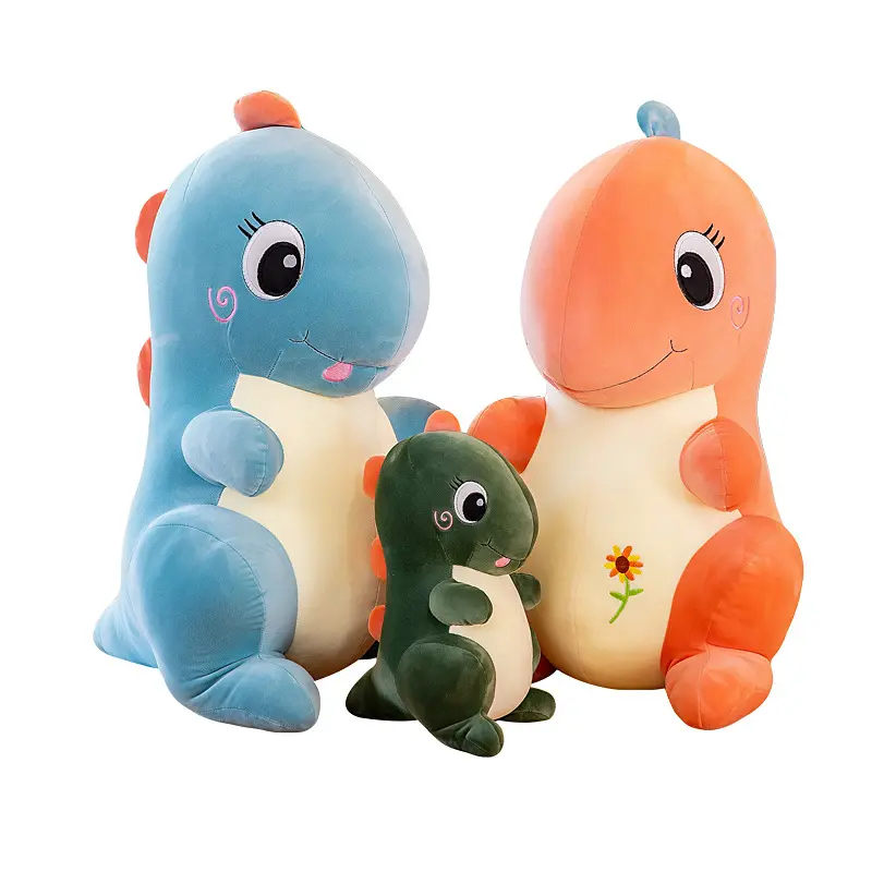 Bonito Stuffed Dinosaur Toy Plush Doll Soft Stuffed Animals Dino Plushie Soft Presentes de aniversário para crianças Meninas Meninos Azul personalizado