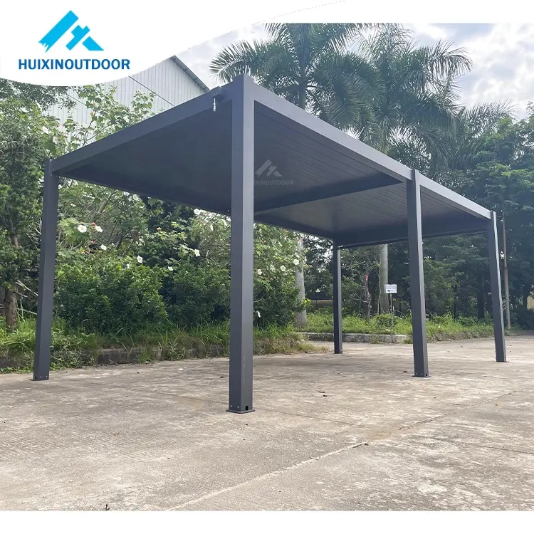 Diseño Popular Aluminio Metal Pabellón Arbor Louvre Techo Persiana de aluminio Gazebo bioclimático Diy Barato Arco Puerta Pérgola