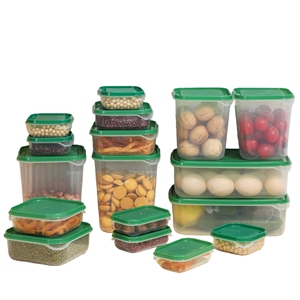 Bộ của 17 tái sử dụng Stackable Hộp Ăn Trưa Bộ BPA free nhựa thực phẩm lưu trữ <span class=keywords><strong>container</strong></span> - Product Image 4