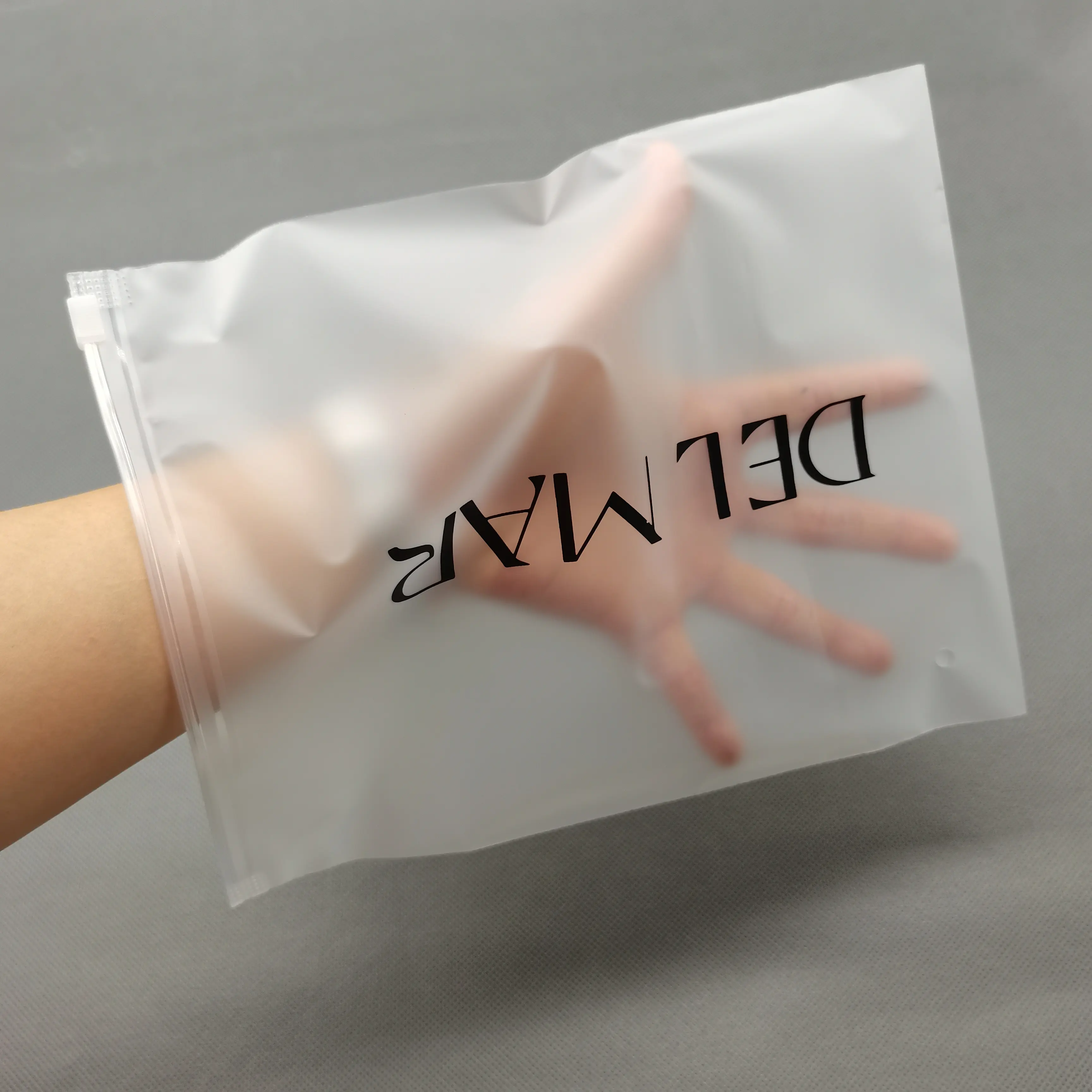 Bolsas de plástico de embalaje esmerilado para joyería pequeña, bolsas con cremallera, Mini pendientes con logotipo, cremallera
