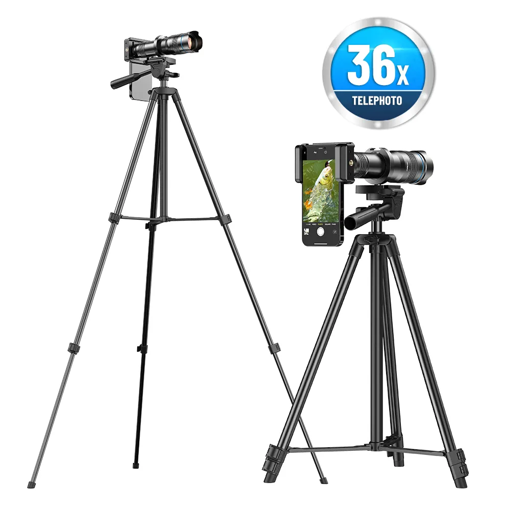 Apexel obiettivo universale per telefono cellulare con Zoom 36X in metallo obiettivo per fotocamera/telescopio per iPhone Samsung Mobile