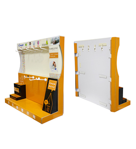 PDQ-Mostrador de cartón corrugado personalizado, ganchos de exhibición de mesa superior para bolígrafos, exhibición de papelería en tiendas al por menor
