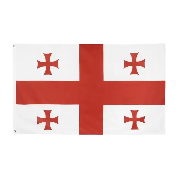 Leuchtende Farben weißes und rotes Kreuz Polyester 3 × 5 Fahnen europäische Länder georgische Flagge von Georgien