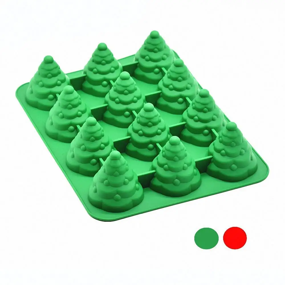 OKSILICONE Food Grade Custom 3D Christmas Tree Silicone Mold Resin Molds for Xmas Gift Handmade Soap Molds Cake Baking