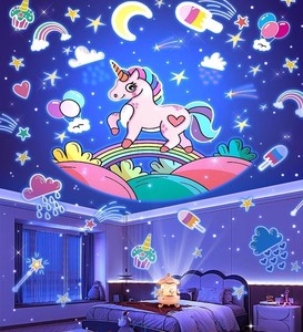 Şarj edilebilir 3-in-1 LED gece lambası 21 desenler yıldızlı gökyüzü projeksiyon dönen atlıkarınca müzik çocuk hediye yatak odası için - Product Image 4