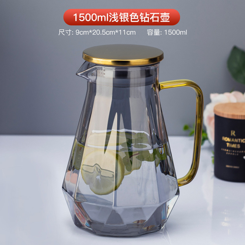 Tarro Diamante Plateado Claro de 1500 ml