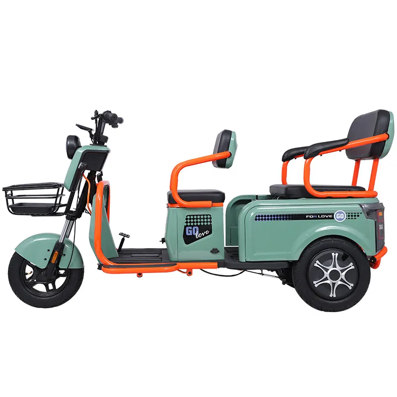 Paige sepeda roda tiga listrik 60v 800w, untuk anak-anak dengan tempat duduk bermotor tiga roda 50cc 3 roda 20 inci skuter dewasa moto taksi