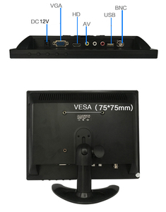 Monitor DE SEGURIDAD CCTV de 10 pulgadas, pantalla LCD IPS 4:3, pantalla pequeña de ordenador de TV 1024x768 para PC con entrada HDM I BNC VGA AV USB