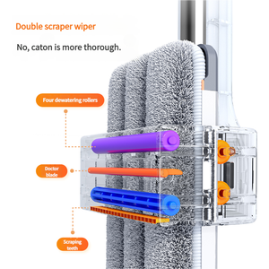 Venda quente Wash Flat <span class=keywords><strong>Mop</strong></span> Set Espremedor <span class=keywords><strong>Mop</strong></span> Com Balde De Limpeza Doméstico Piso Absorvente <span class=keywords><strong>Mop</strong></span> Balde Set - Product Image 3