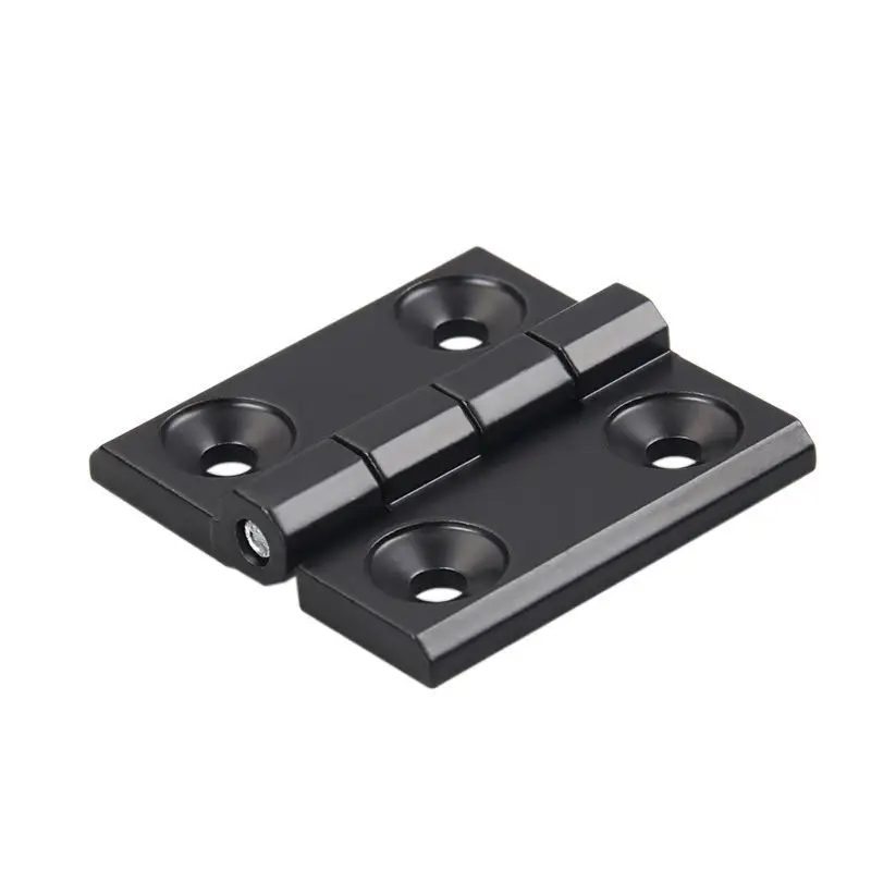 Bisagra de puerta personalizada de aleación de Zinc, accesorio negro para perfil de aluminio