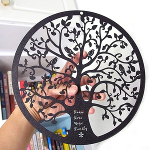 11.5 ''aile ağacı kuşlar şube duvara asılan tabo dekorasyon ahşap hayat ağacı duvar sanatı ev dekorasyon için - Product Image 1