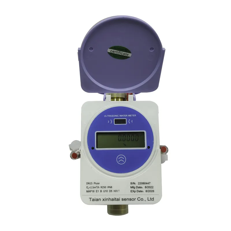 Medidor de agua prepago ultrasónico Xinhaitai sin parte de control de válvula, comunicación inalámbrica, medidor de agua alimentado por batería