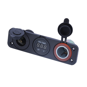 3 Gang Voltímetro Amperímetro Entrada 12V 24V Dual <span class=keywords><strong>USB</strong></span> Flat Digital Inteligente Mini Voltímetro Amperímetro Poeira Charuto Soquete