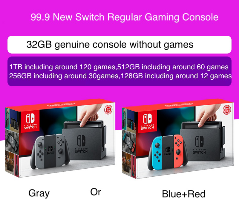 99.9Nuevo Switch Versión Regular Rojo+Azul o Gris Aleatorio