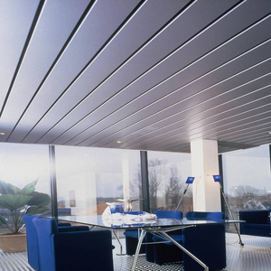 最新建筑材料天花板类型铝假天花板现代铝条天花板瓷砖 - Product Image 6