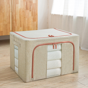 Eco-friendly Cotton Linen Dust-Proof Folding Fabric Storage <strong>Box</strong> for Clothes <strong>Toy</strong> Organizer Customized Logo - Product Image 1