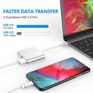 Eonline 3 in 1 USB C C tipi Hub mac 3.1 dönüştürücü adaptör tipi c USB 3.0 alüminyum apple Mac kitap için adaptörü - Product Image 6