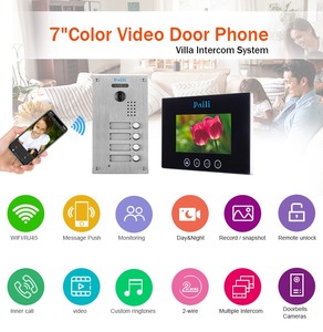 7 Inch IP Indoor <strong>Monitor</strong> Video Doorbell <strong>Camera</strong> Cell Phone <strong>Intercom</strong> Door Opening <strong>System</strong> - Product Image 5