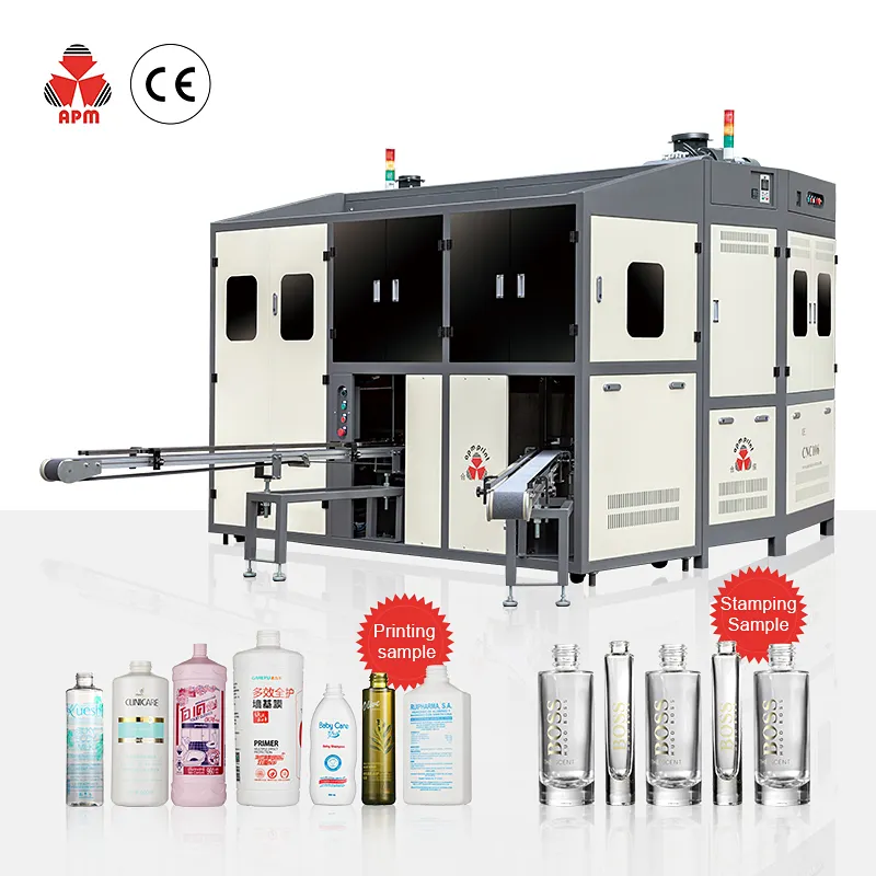 CNC106 Multi-funzione bottiglia di plastica stampante di serigrafia automatica macchina per stampa di vetro bottiglia di stagnola a caldo che timbra macchina