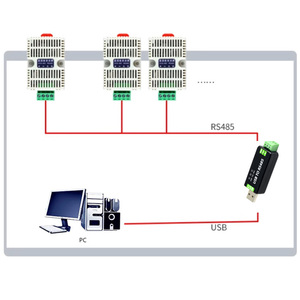 Módulo de adquisición de temperatura de humedad de riel DIN35mm Sensor inteligente RS485 Modbus RTU para control de clima en sistemas industriales - Product Image 5