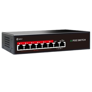 Özelleştirilmiş 6-Port Gigabit 48V POE CCTV anahtarı 48V Power Over Ethernet Splitter istiflenebilir fonksiyonu - Product Image 1
