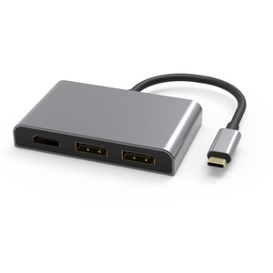 USB C至双DP适配器类型C 4合1迷你对接，带DP HDM I三重显示器100W PD兼容迅雷3及更多 - Product Image 4