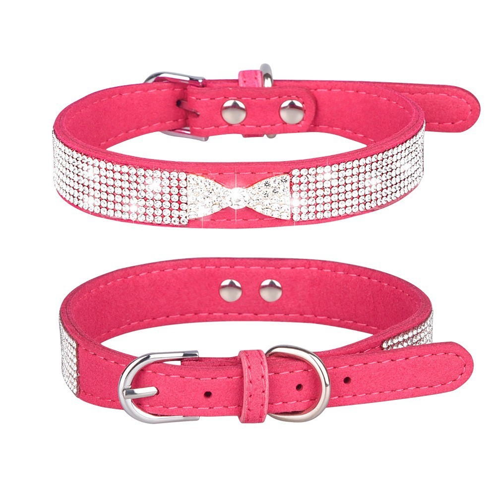 Rhinestone bow in rose red