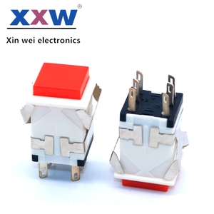 Key <strong>Switch</strong> KD2-23 Without Light Self-locking square Button Square Power <strong>Switch</strong> 6 Pin Holes 17 X 17mm - Product Image 6