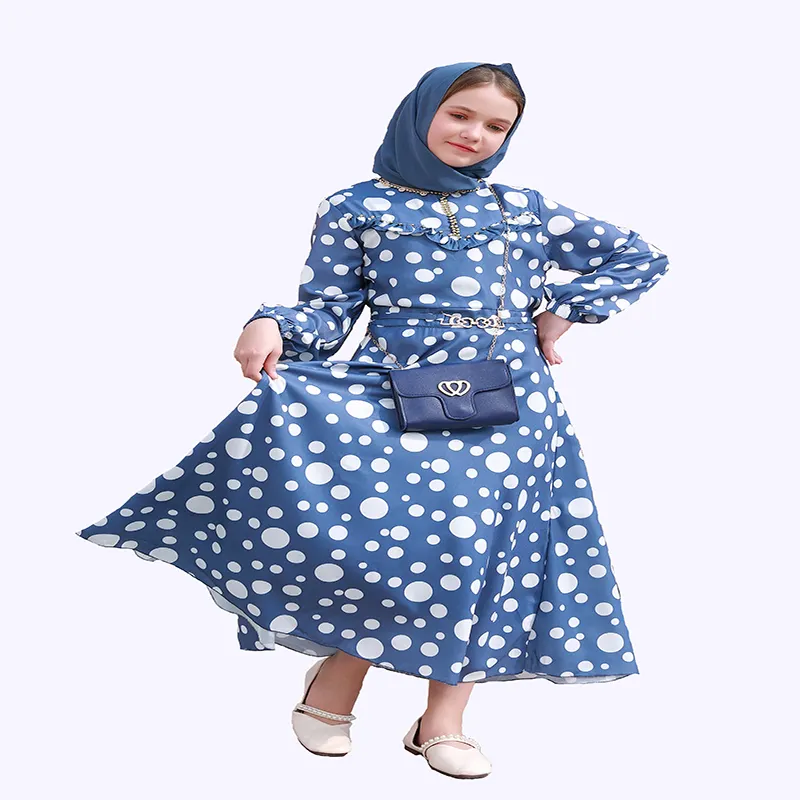 2023 pakaian doa Islam Arab warna polos gaun perempuan Muslim setelan gaun 2 potong SET gaun Maxi Abaya anak-anak