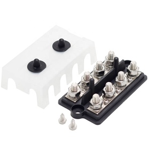 48V <strong>250A</strong> Pure Copper Black <strong>Busbar</strong> M10 M8 Battery Terminals for Power Distribution High-quality Terminal Blocks - Product Image 1