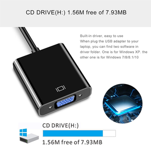 Adaptador USB a VGA, convertidor de pantalla múltiple de tarjeta de video externa para monitor de proyector de PC portátil - Product Image 4