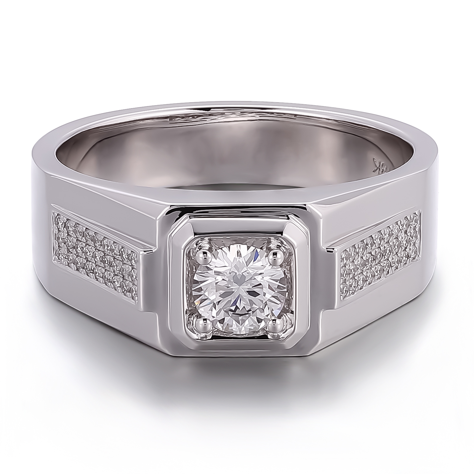 Bague moissanite en or massif 18 carats