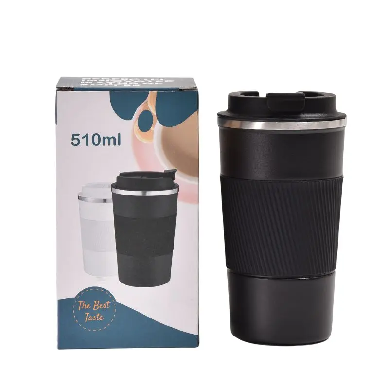 Edelstahl Isolierte Kaffeetasse Isolierte Reise becher für Heiß-/Eiswasser Silikon hülle Reise kaffeetassen mit Deckel
