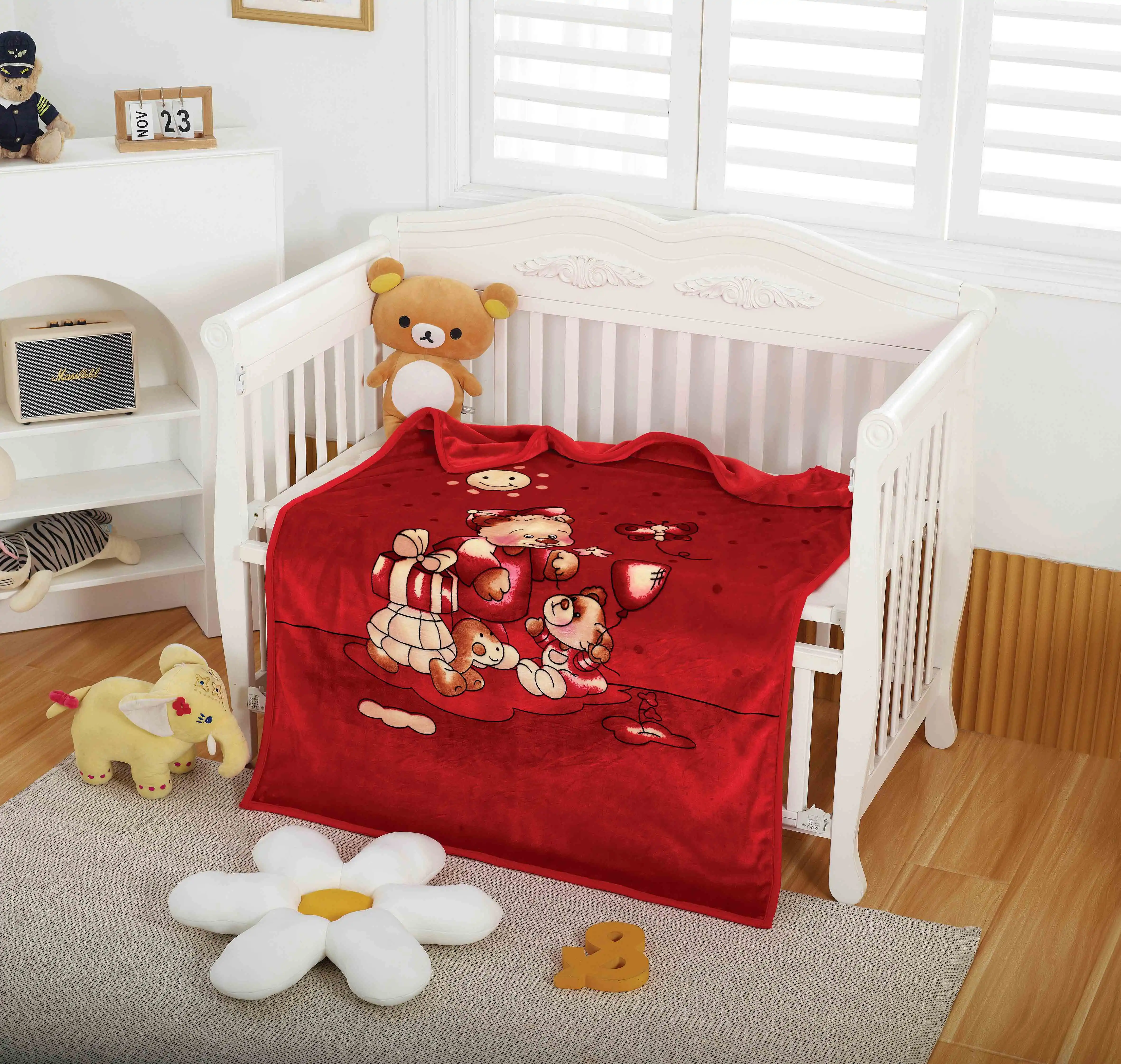 Raschel-Manta de forro polar para bebé, de capas personalizadas, con varios patrones
