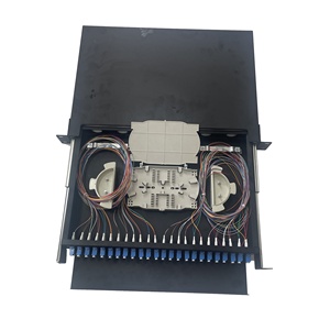 19'' 1U 48 Core LC Full-Load Drawer Type Rack Mounted Fiber Optic <strong>Patch</strong> <strong>Panel</strong> <strong>with</strong> 24pcs LC Duplex Adapter and 48pcs LC Pigtail - Product Image 1