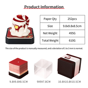 <strong>Customized</strong> 3D Paper Craft Laser Cut Calendar Paper Sheet <strong>Notes</strong> <strong>Cube</strong> Design Paper <strong>Block</strong> Notepad Christmas Santa House 3D <strong>Memo</strong> Pad - Product Image 6