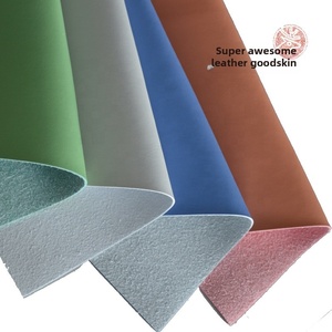 Tessuto in finta pelle poliuretano tessuto goffrato materia prima PU sintetico per il materiale di rivestimento della scarpa