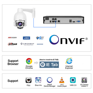 JideTech 8MP PTZ安全摄像机，带5倍变焦H.265/H.264夜视红外闭路电视IP户外人体运动跟踪内置扬声器 - Product Image 4