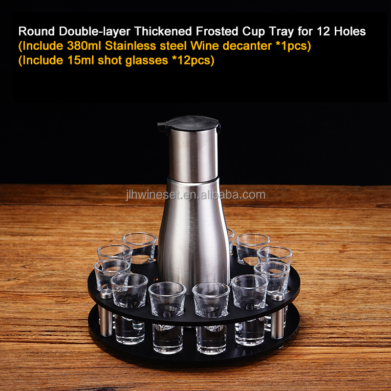 Round-12 holes+12 cups+1 decanter(stainless steeel)