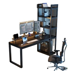 Desk madeira maciça do computador do projeto tradicional luxuoso com Bookshelf integrado para o escritório pequeno do quarto ou o uso home