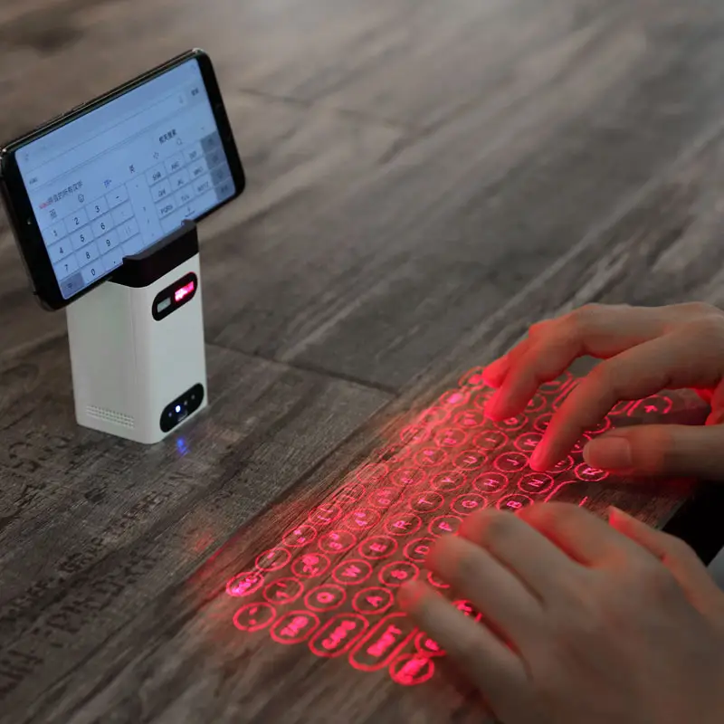 M1teclado portátil de projeção a laser virtual bt, sem fio com banco de energia para almofada de smartphone