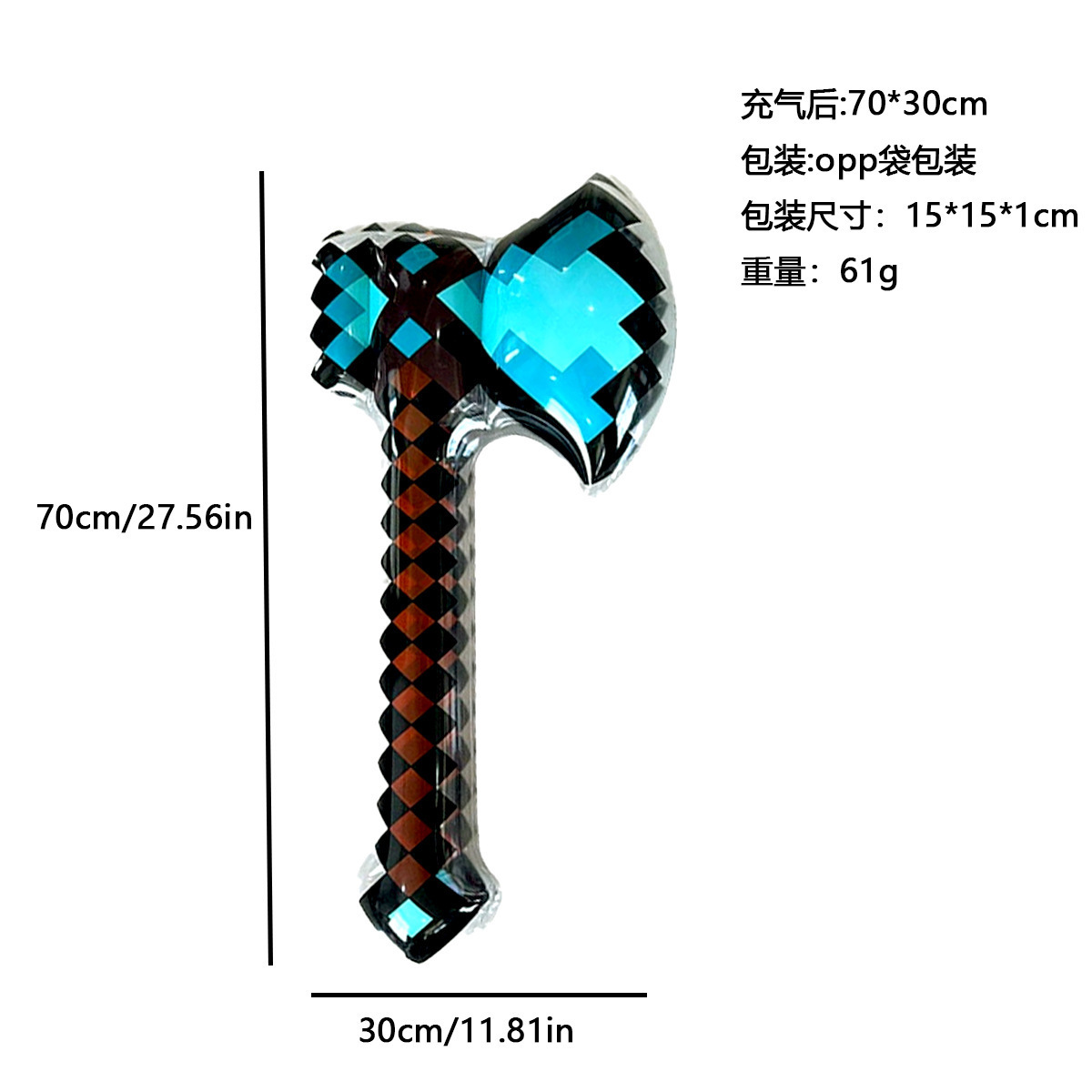 Emballage de sac axe-opp à carreaux bleus