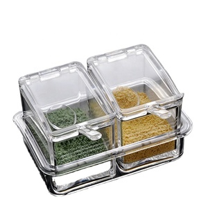 マルチスパイスシュガーソルトコンテナプラスチックアクリル調味料セット - Product Image 1