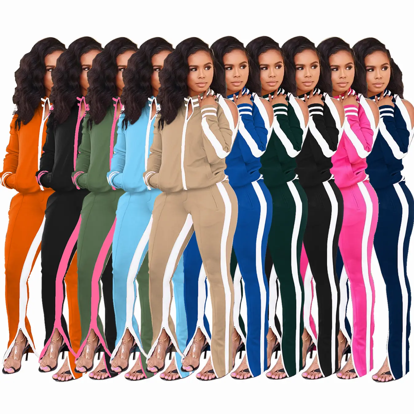 European and American Two Piece Set Clothing Jumpsuits Top Pants Winter Fashion Sports Tracksuits Women Sweatshirts