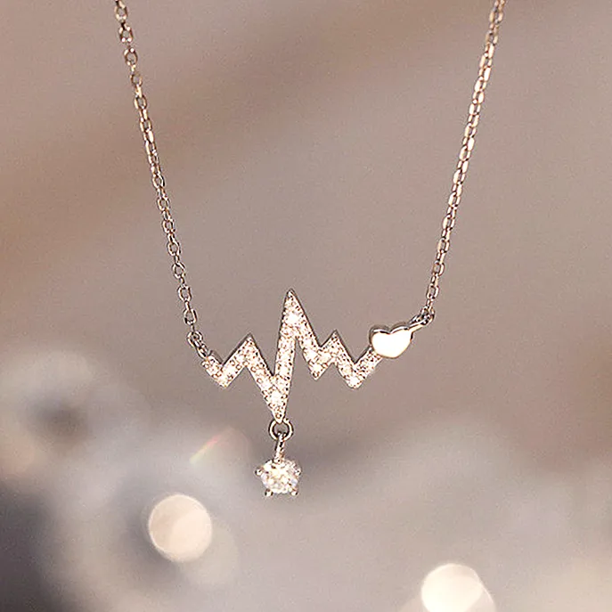 Tik Tok – collier de luxe en Zircon pour femme et fille, chaîne de clavicule, pendentif de télémétrie