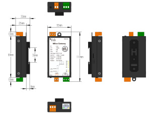 Huayng MOD1011-MBUS 1 MSbus Port zu 1 Serial Port Modbus RTU Gateway Hergestellt von Huayng - Product Image 2