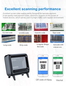 Edoo D61-M yüksek performanslı 2D QR kodu USB barkod tarayıcı yüksek hızlı süpermarket satış için Hands-Free masaüstü okuyucu - Product Image 6
